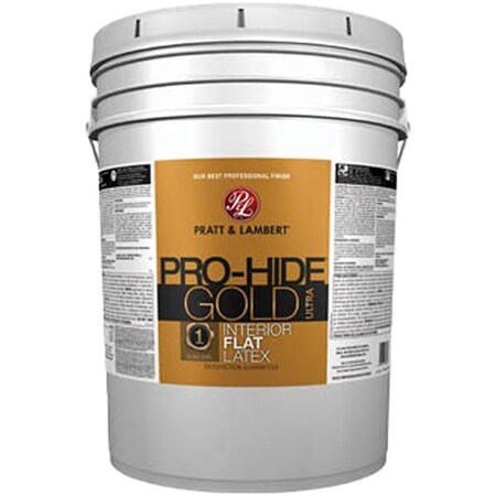Pratt & Lambert ProHide Gold Ultra Z8180 Interior Paint, Flat, White, 5 gal 0000Z8189-20